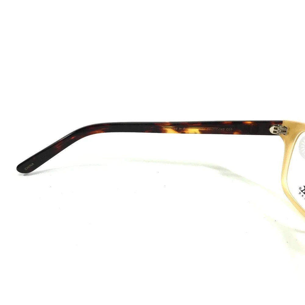 Iconik Eyeglasses Frames Jade C03 Yellow Tortoise Square Horn Rim 53-17-143